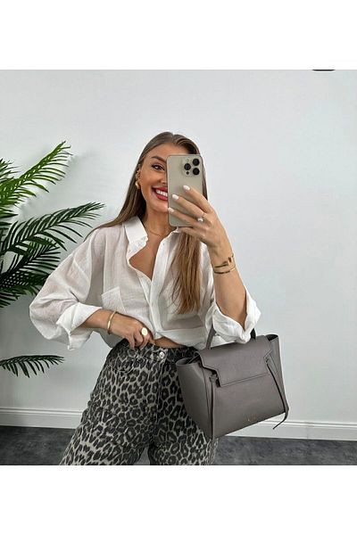 DUSOHOME Blugi Palazzo Leopard din Bumbac Premium Lycra - Efect Pale