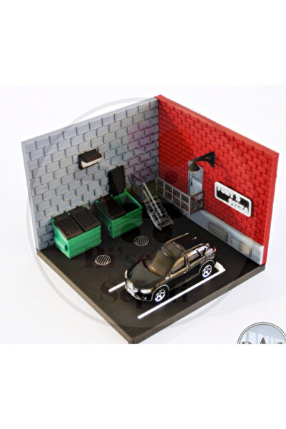 Bi'şeyler Sepeti 1:64 Mini Garaj Garage Diorama Diecast Model 5 (ARAÇ HARİÇTİR.)