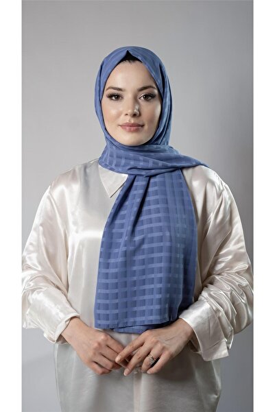 HÜRREMBONE SARAYDAN GELEN GÜZELLİK شال منقوش باللون النيلي من قماش الشيفون ال...