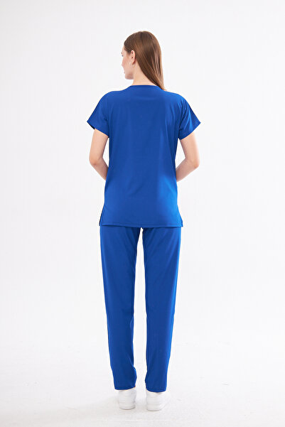 Class Üniforma Saks Mavi Likralı Unisex Medikal Hemşire Ve Doktor Üniforması Scrubs Cerrahi Giyim Takım