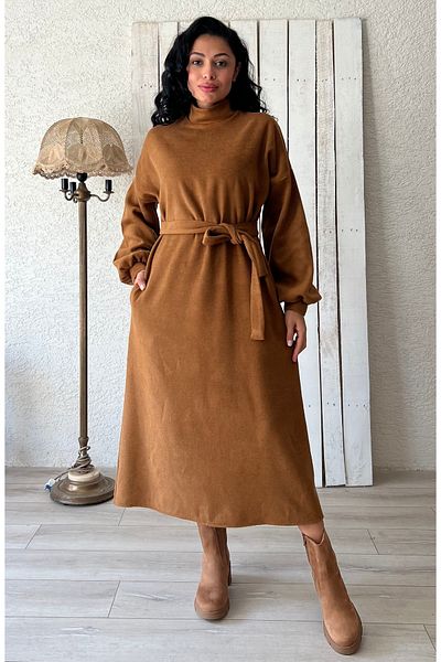 KÜÇÜĞÜM BUTİK Μακρύ φόρεμα Camel Casual Stamp