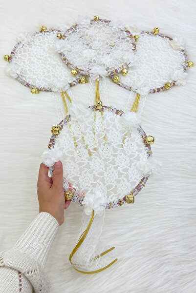 ZEYMERADE العروس البيضاء وصيفة الشرف الدانتيل مع زخرفة ثلاثية الأبعاد، حناء ا...