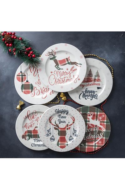 Porselen Diyarı Special Design Merry Christmas Cake Plate 20 cm
