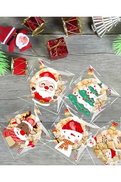 SOUL BY A&B Set of 5 Christmas Gift Bags 10X10 cm Santa Claus Deer Pine Tree New Year Gift Bags