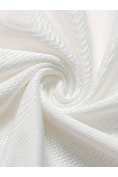 LADY HAZAL Λευκό Slimfit Body Soft Touch Interlock Crew Neck Χτενισμένο Βαμβακερό Αθλητικό Μέγεθος