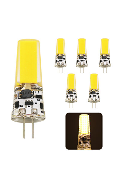 ROHS 5 ADET 220 VOLT 9 WATT G4 LED AMPÜL  SARI IŞIK (GÜN IŞIĞI)