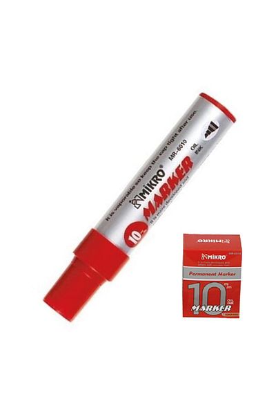 Mikro Permanent Marker Marker Cut Tip Parcel Pen Red 10 Mm Mr-6010 1 Piece