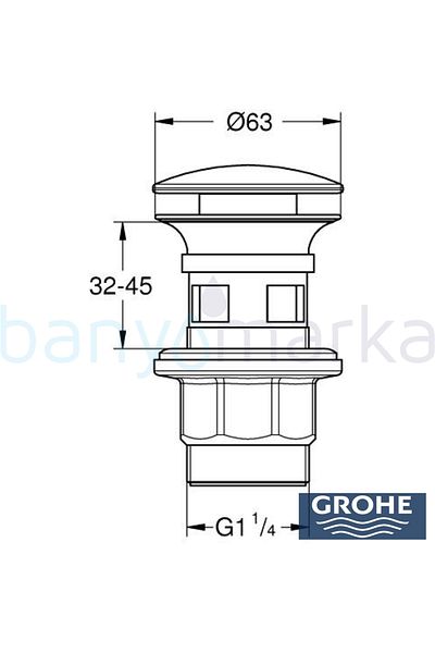Grohe Matte Black Plug Set - Press-Open Strainer 1024642430