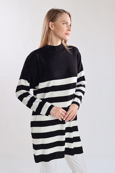 Rays Black Striped Knitwear Tunic 5330
