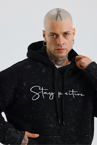 İLKCET MODA Унисекс горен костюм с качулка и щампа отпред