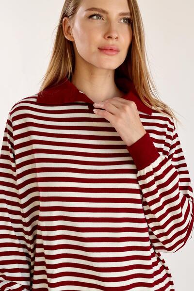Rays Claret Red 5345 Model Thin Line Polo Tunic
