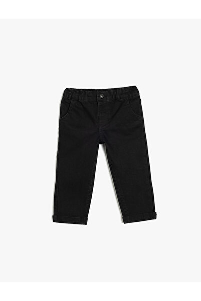 Koton Carrot Cut Jeans with Pockets and Elastic Waist