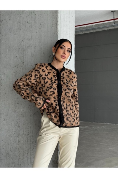 Gönen Passage ŽENSKI Sa leopard dezenom TREND HOKIŠAN KARDIGAN SA KROJENIM OG...