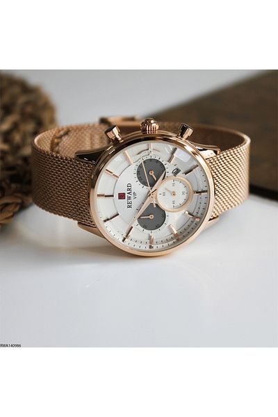 Reward Rwa 140986 Rose Gold Functional Strap Cord Women's Wristwatch
