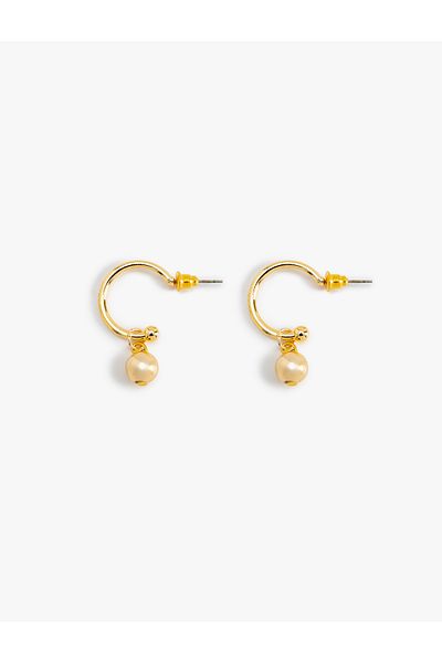 Koton Bead Detailed Hoop Earrings - Dangle Design