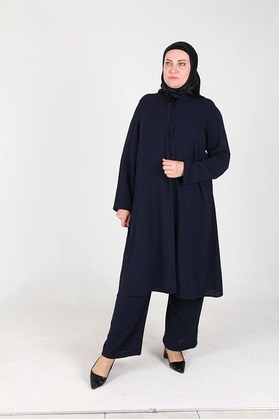 sefamerve مجموعة أزرار كبيرة الحجم من Aykal Ayrobin مكونة من قطعتين 2613-07 أزرق داكن