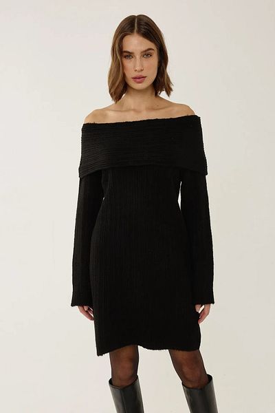 Hiccup Ριγέ πλεκτό φόρεμα Madonna Collar