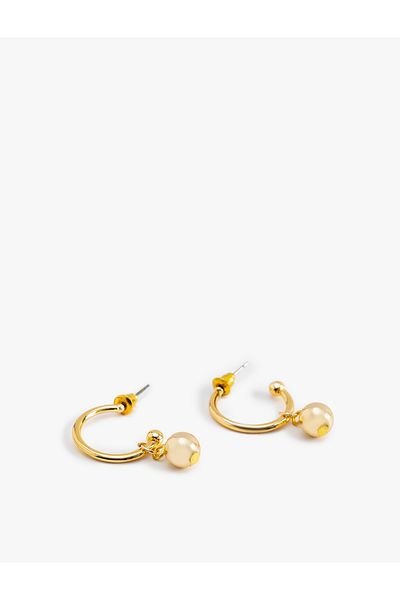 Koton Bead Detailed Hoop Earrings - Dangle Design