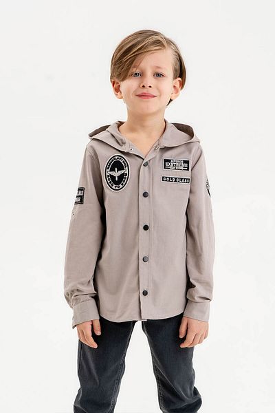 Gold Class Kidswear Cămașă pentru băiat din bumbac brodat cu glugă