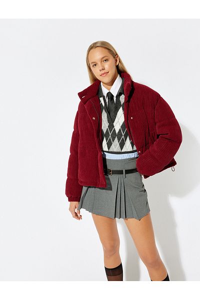 Koton Pleated Mini Shorts Skirt with Belt Detail
