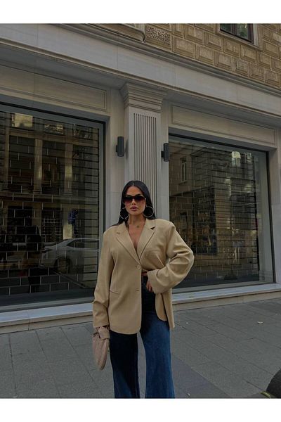 LB Laluna Butik Γυναικείο μπουφάν μπλέιζερ με λεπτομέρεια με επένδυση