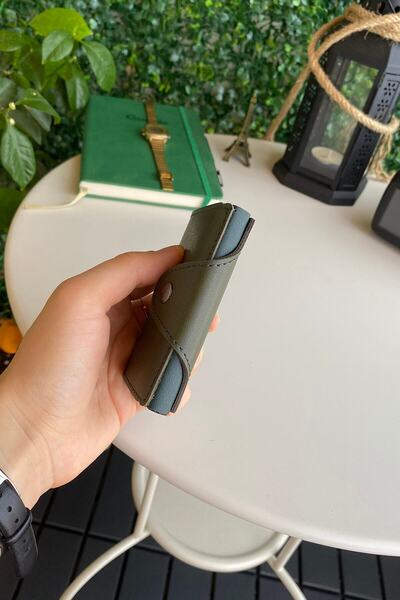 Modica Unisex Green Technology Leather Wallet - Smart Cut with Card Holder and Mechanism - Konk