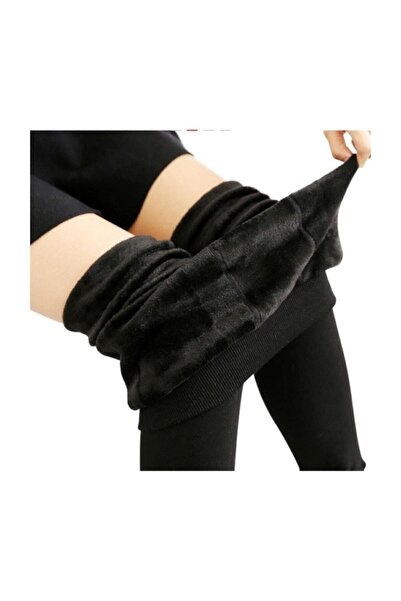 jilly jo Χειμερινά ζεστά θερμικά βελούδινα κολάν Εσώρουχα Μαύρες παντόφλες