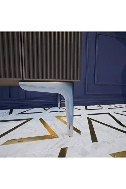 KOÇSAN Venus Chrome 20 Cm Picior de Mobilier, Picior de Mobilier Metalic de Lux, Fotoliu, Dulap, Comodă, Picior de Masă