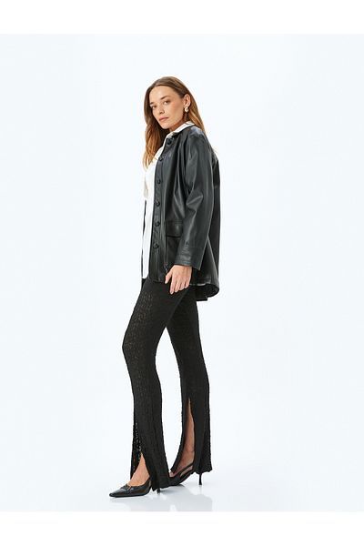 Koton Slit Slim Fit Half Lined Semi Sheer Spanish Leg Lace Pants