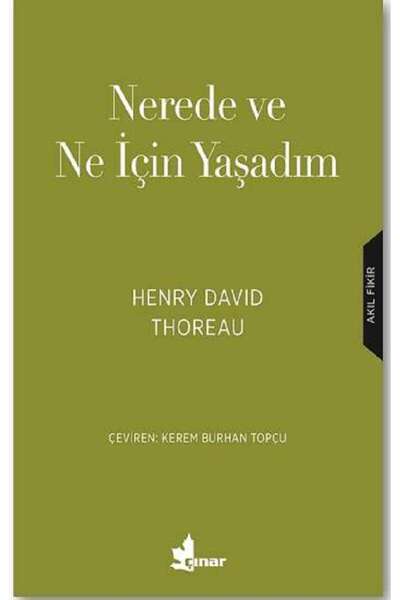 Çınar Yayınları Nerede ve Ne için Yaşadım