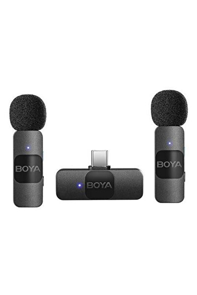 BOYA BY-V20 Ultra Kompakt Osmo Action 2-3-4 İçin İkili Kablosuz Mikrofon (Typ...