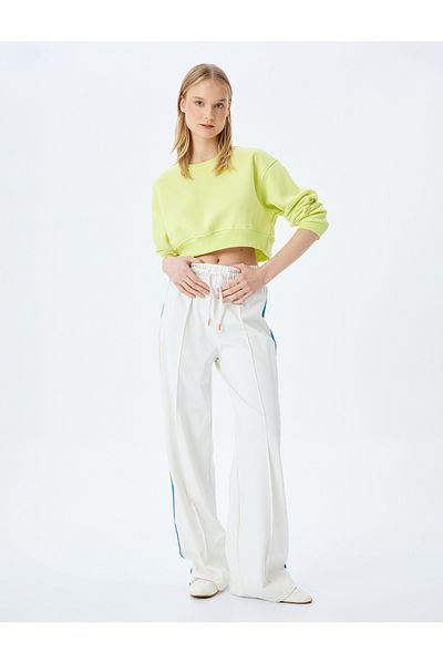 Koton Βασικό αθλητικό φούτερ Crop Oversize Crew Neck