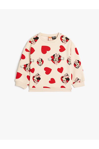 Koton Mikina s potiskem Minnie Mouse s licenčním bavlněným rastrem