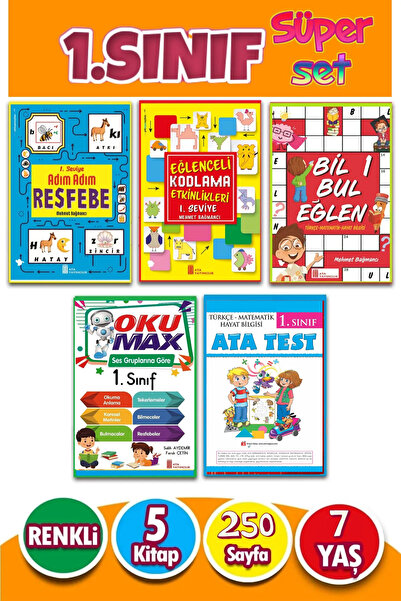 Ata Yayıncılık 1.sınıf Kodlama Resfebe Bil Bul Eğlen Okumax Tüm Dersler( 5 Ki...