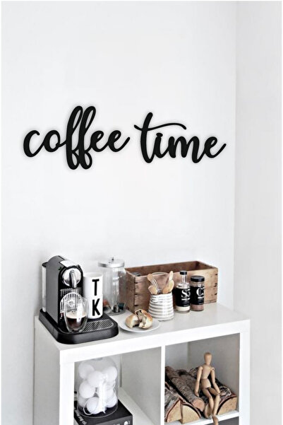 StorHome Coffee Time Duvar Yazı Ahşap Yazılar Duvar Dekorasyon Mutfak Dekor M...