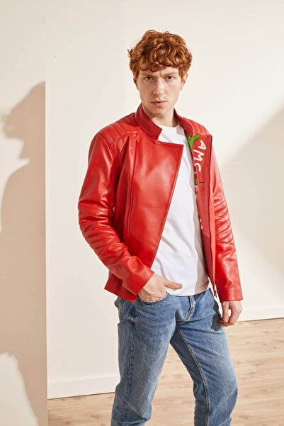 iKiGAi the city Kırmızı Deri Ceket