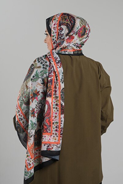 Giverny Ethnic Tile Patterned Cotton Shawl - Digital Printed, Cut Fiber 202114 _05