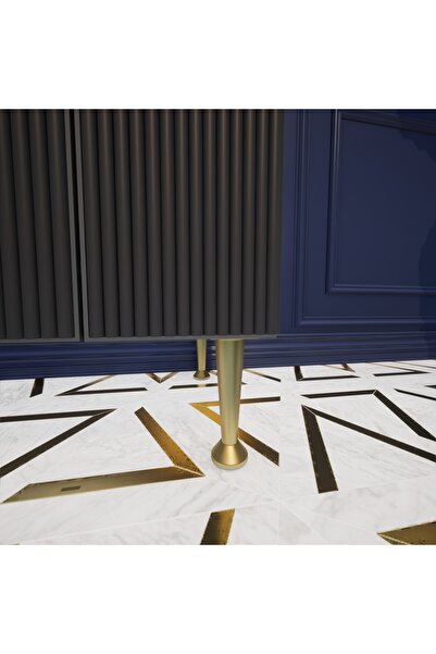KOÇSAN Picior de mobilier Viyana Mat Gold 5 cm, picior de mobilier din metal de lux, fotoliu, dulap, comodă, picior de masă
