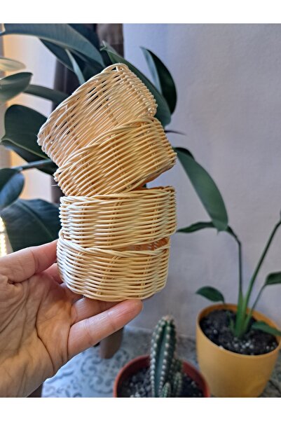 His Art Workshop Rattan Deri Etiketli Şirin Sepet 1 Adet