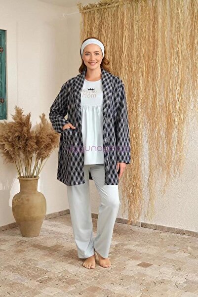 Baha 4414 SET ZA TRUDNICE SA DUGIM RUKAVIMA Karirano UZORAK