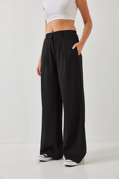 Bianco Lucci Women's Elastic Waist Wide Leg Trousers 3314 60261045