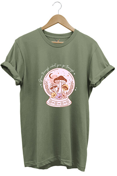 WİDİ Vintage retro sfera od pečurke Štampano okrugla kragna T-shirt - 100% pa...