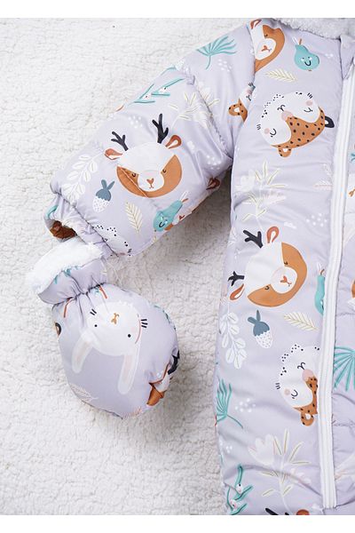 Baby Minty Deer Printed Baby Astronaut Jumpsuit