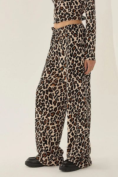 Hiccup Pantaloni drepti cu imprimeu leopard