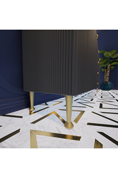 KOÇSAN Picior de mobilier Viyana Mat Gold 5 cm, picior de mobilier din metal de lux, fotoliu, dulap, comodă, picior de masă