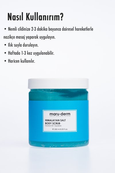 Maru.Derm مقشر للجسم | تقشير الجسم بملح الهيمالايا | سكوالين + زيت جوز الهند ٢٥٠ مل