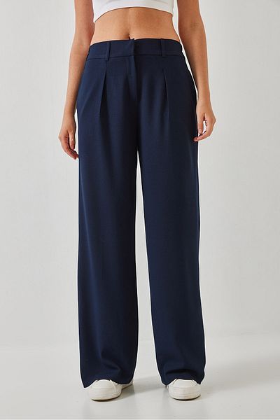 Bianco Lucci Women's Elastic Waist Wide Leg Trousers 3314 60261045