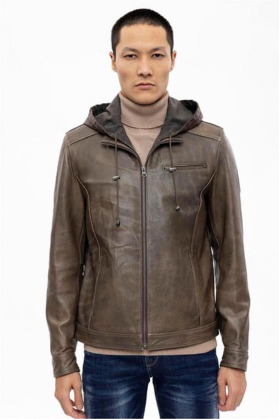 iKiGAi the city Braune Lederjacke