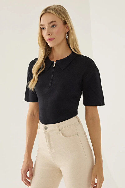 Hiccup Pulover cu fermoar cu gât polo