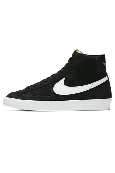 Nike Blazer Mid 77 Leather Genuine Leather Casual High Top Sneakers Black